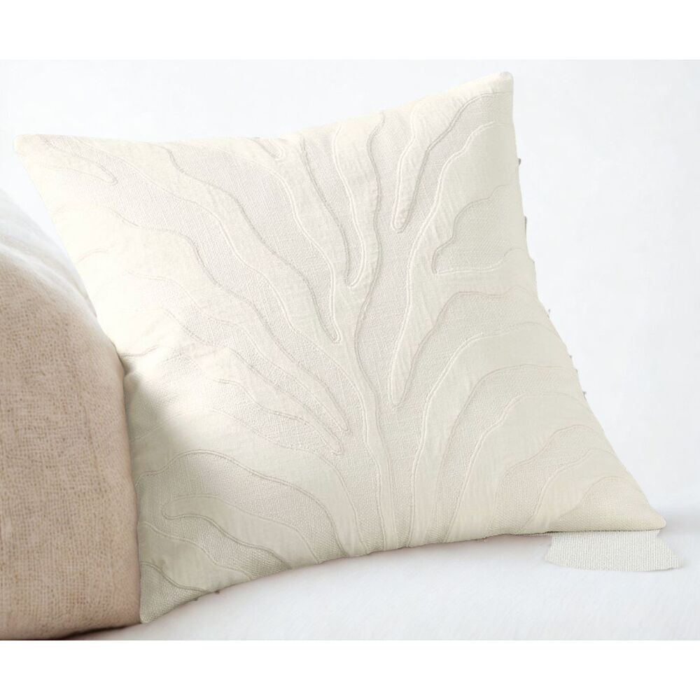 Pottery Barn Atlantic Applique Pillow Cotton Linen Blend Square 20" Square - Picture 11 of 11